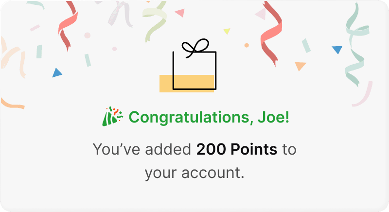 Customer pointing at loyalty program signup