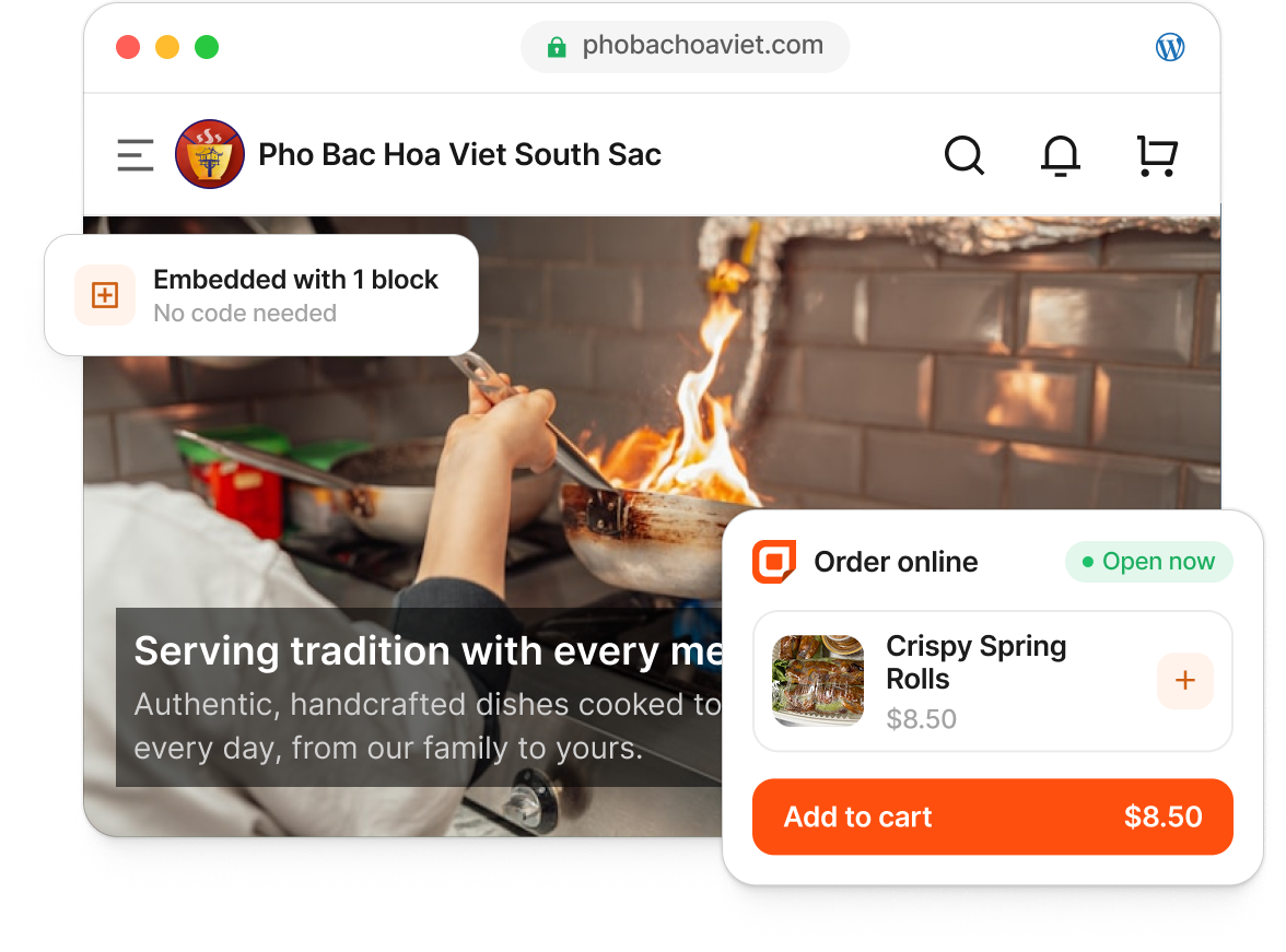 Restaurant website preview