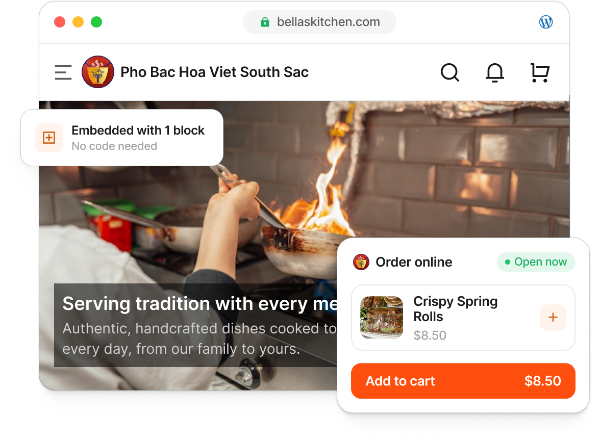 Restaurant website preview